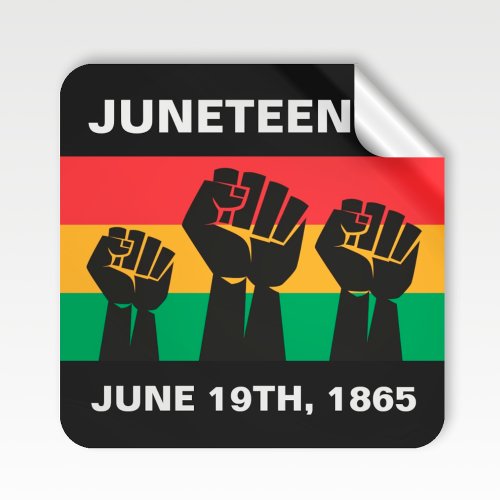 Black freedom Juneteenth African American pride Square Sticker