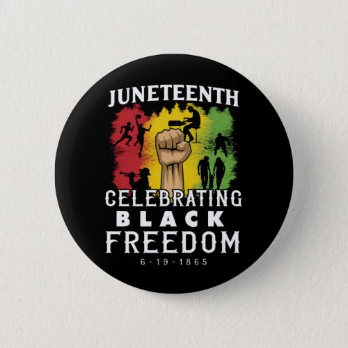 Black Freedom Juneteenth Button