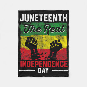 Black Freedom Juneteenth Real Independence Freedom Fleece Blanket