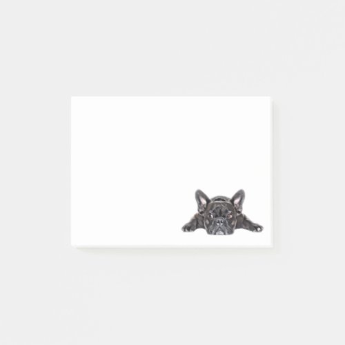 Black French Bull Dog Painted Bulldog Puppy Post_it Notes