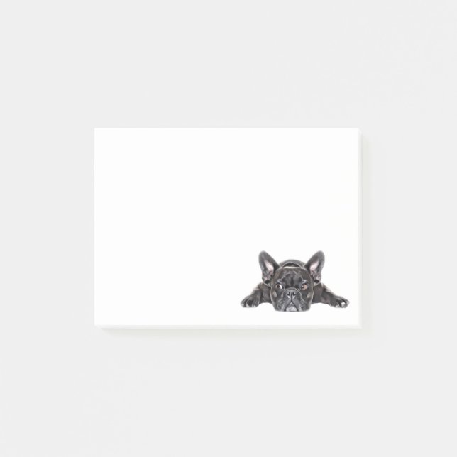 Black French Bull Dog Painted Bulldog Puppy Post-it Notes (Front)