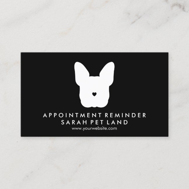Black French Bulldog Appointment Reminder Dog Business Card
