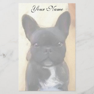 Black French Bulldog art stationary Stationery