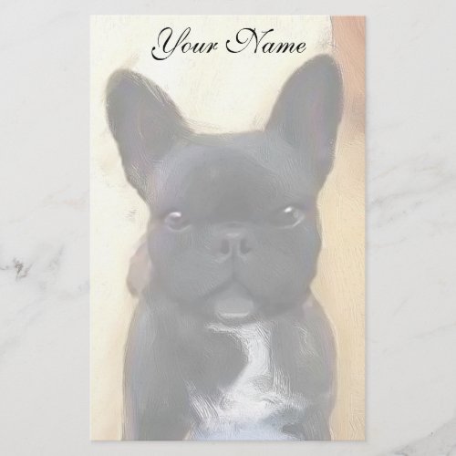 Black French Bulldog art stationary Stationery