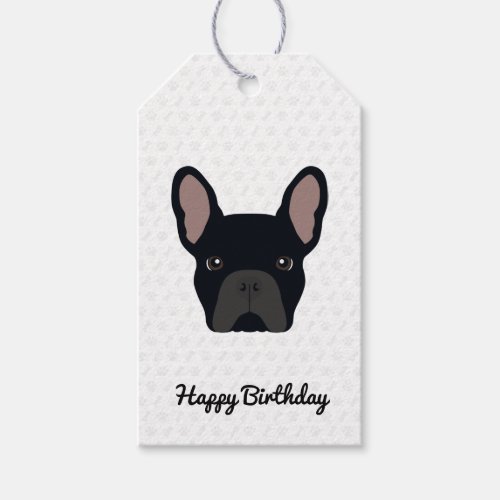 Black French Bulldog Birthday Gift Tags