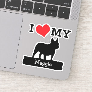 Black French Bulldog Custom Name Sticker