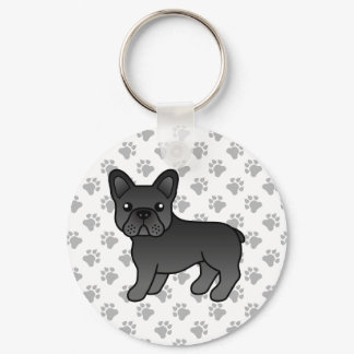 Black French Bulldog Cute Cartoon Dog Keychain