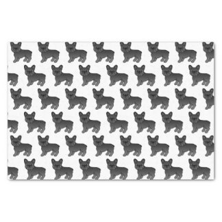 Black French Bulldog Cute Cartoon Dog Pattern Tissue Paper