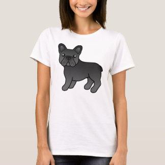 Black French Bulldog Cute Cartoon Dog T-Shirt