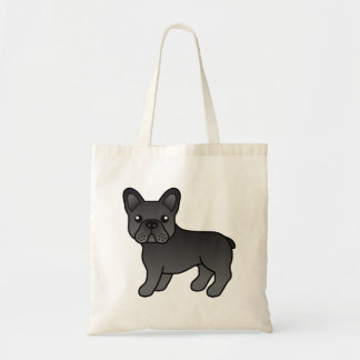Black French Bulldog Cute Cartoon Dog Tote Bag