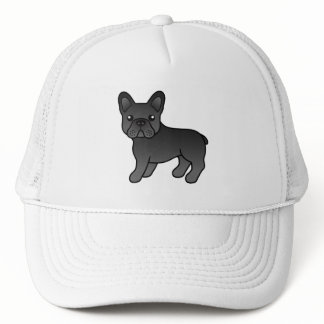 Black French Bulldog Cute Cartoon Dog Trucker Hat