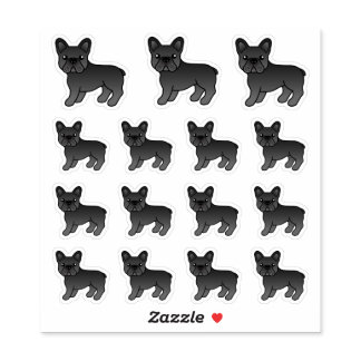 Black French Bulldog Cute Cartoon Dogs Sticker