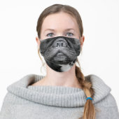 Black French Bulldog Dog Bottom Face Adult Cloth Face Mask (Worn)