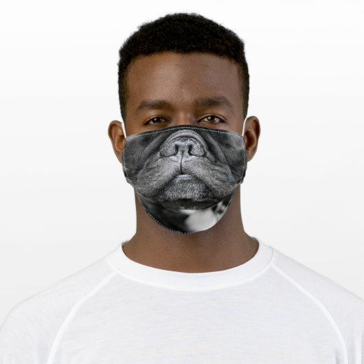Black French Bulldog Dog Bottom Face Adult Cloth Face Mask (Worn)