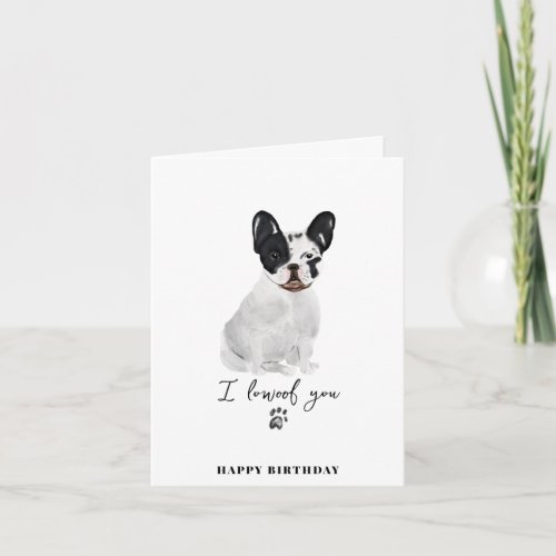 Black French Bulldog Dog Mum Puppy Paws Birthday Card