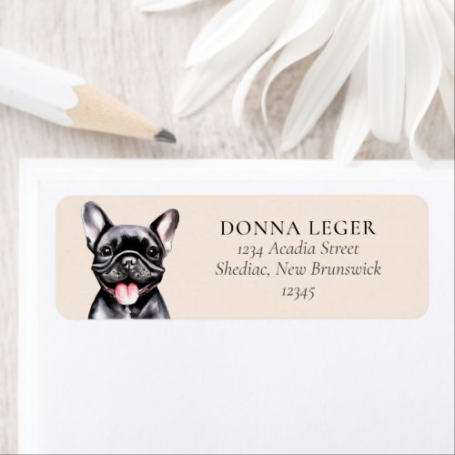 Black French Bulldog Dog Personalized Address Label