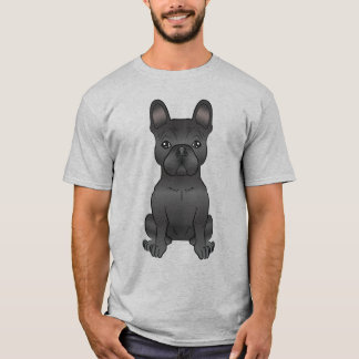 Black French Bulldog / Frenchie Breed Dog Drawing T-Shirt