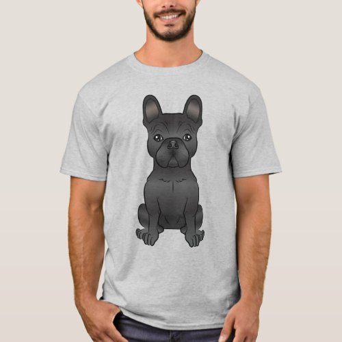 Black French Bulldog  Frenchie Breed Dog Drawing T_Shirt
