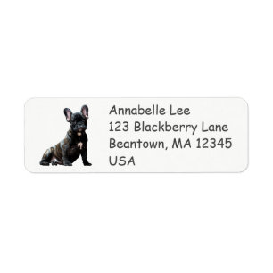 Black French Bulldog Label
