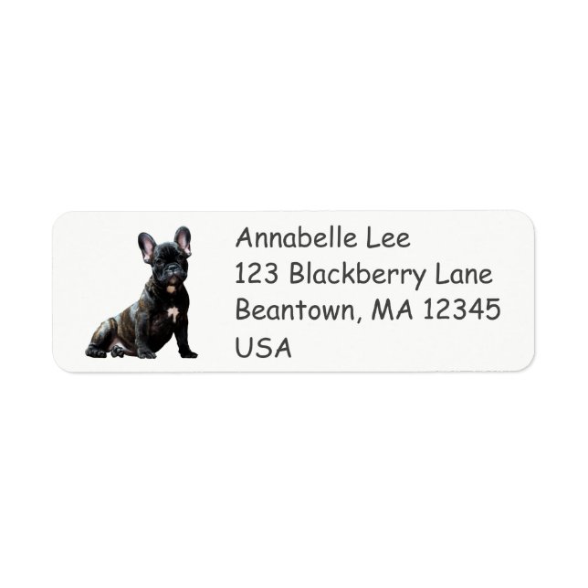 Black French Bulldog Label (Front)