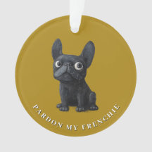 Black French Bulldog Mustard Yellow Illustration
