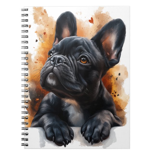 Black French Bulldog Notebook (Front)