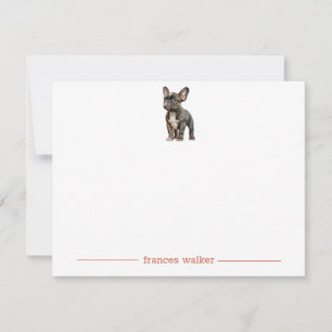 Black French Bulldog Personalized Note Cards