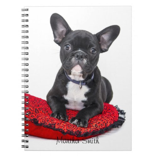 Black French Bulldog Photo  Personalized Notebook