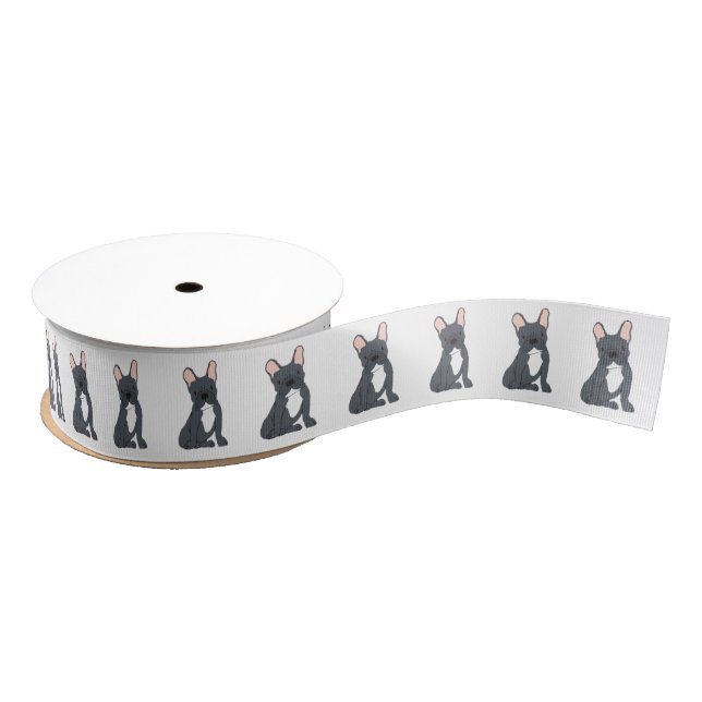 Black French Bulldog Ribbon (Spool)