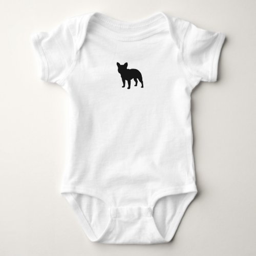 Black French Bulldog Silhouette  Frenchie Lovers Baby Bodysuit