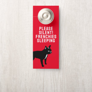 Black French Bulldog / single side print Door Hang Door Hanger