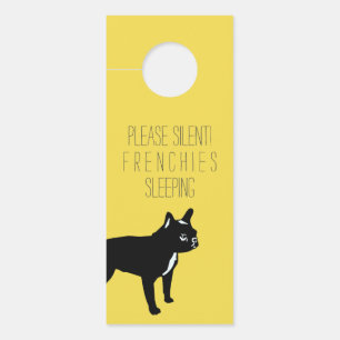 Black French Bulldog / single side print Door Hanger