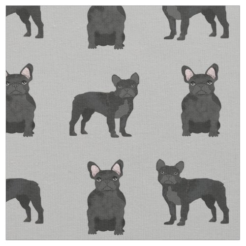 Black French Bulldogs Fabric