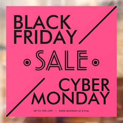 Black Friday Cyber Monday Sale Window Cling