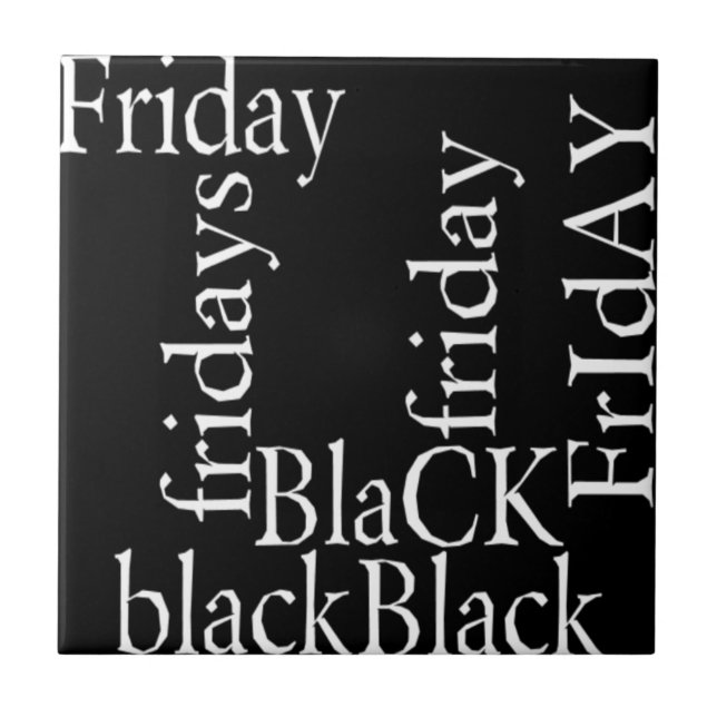 Black Friday Design Ceramic Tile (Front)