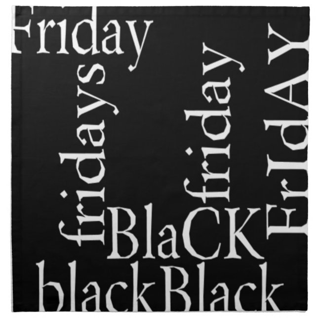 Black Friday Design Cloth Napkin (Front)