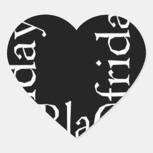 Black Friday Design Heart Sticker