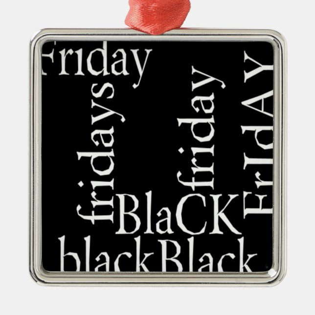 Black Friday Design Metal Ornament (Front)