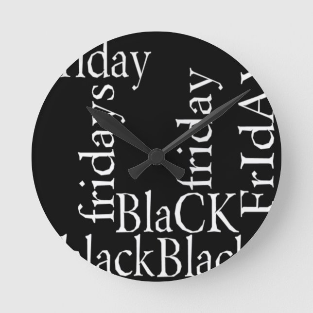 Black Friday Design Round Clock (Front)