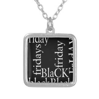 Black Friday Design Silver Plated Necklace