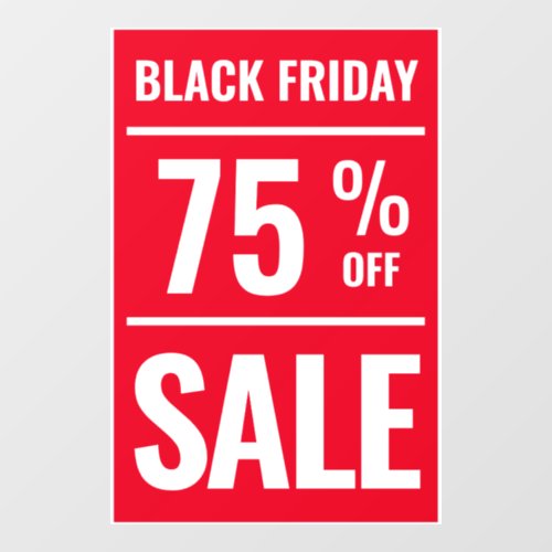 Black Friday Percentage Off Sale Custom Storefront Window Cling