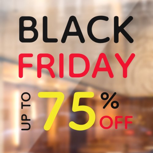 Black Friday Percentage Off Sale Simple Minimalist Window Cling