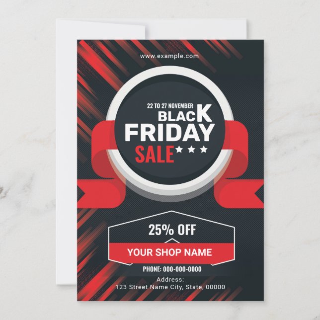 Black Friday Promotional Sale Flyer Invitation (Front)