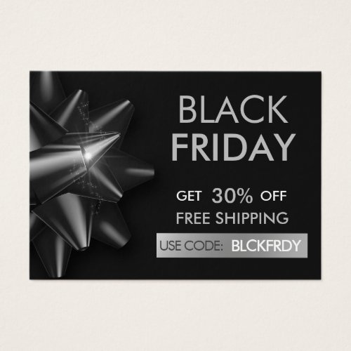Black Friday Sale Bow Gray QR Code Discount Card