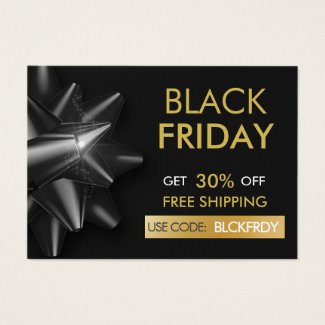 Black Friday Sale Classy Bow QR Code Discount Card