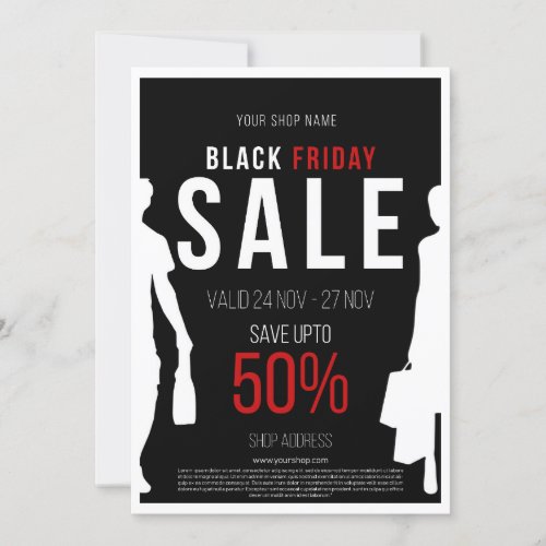Black Friday Sale Discount Poster Invitation
