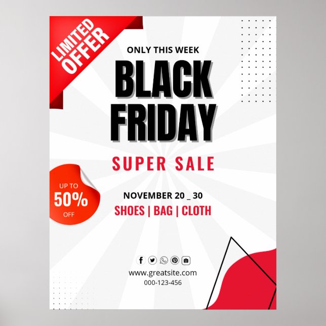 Black Friday Sale Flyer, Business Sale Poster (Front)