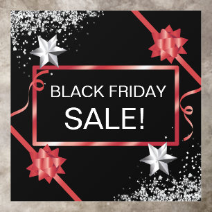 Black friday sale glitter silver red floor decals