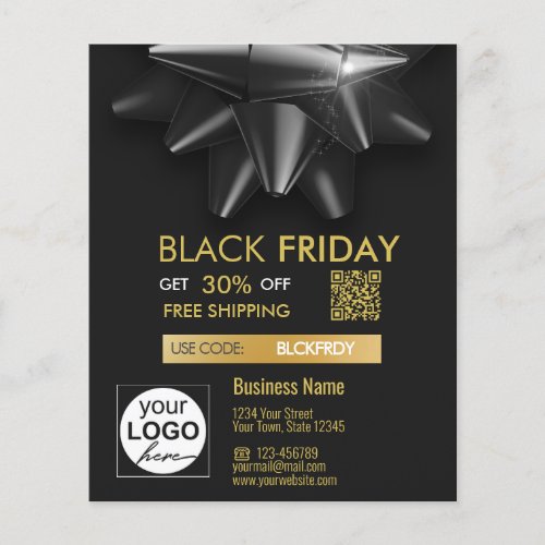 Black Friday Sale Noble Bow QR Code Discount Flyer