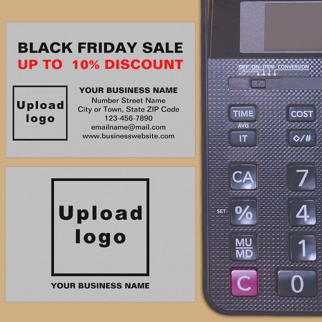 Black Friday Sale on Gray Enclosure Card (Front and back of the enclosure card)